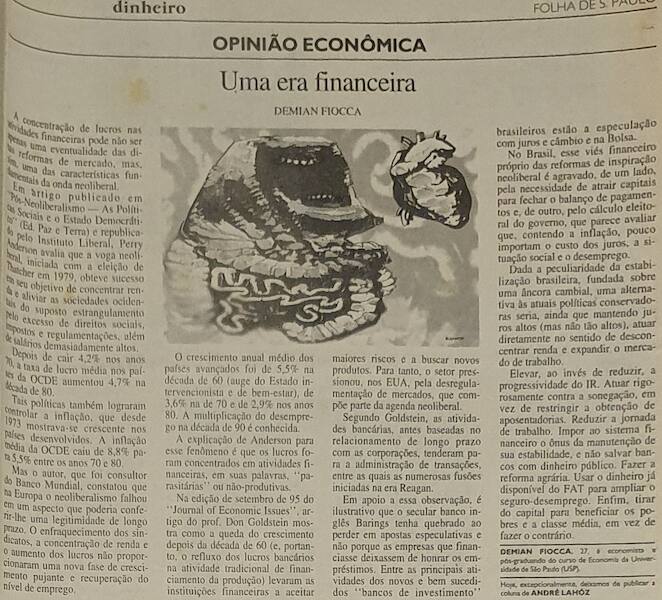 Demian Fiocca coluna Folha de São Paulo 1995